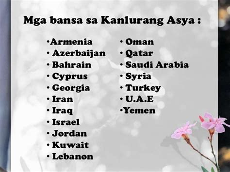 mga bansa sa asya|Kanlurang Asya .